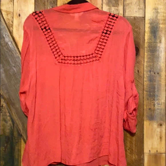 Watermelon color-lightweight tie blouse for beach - Picture 5 of 5